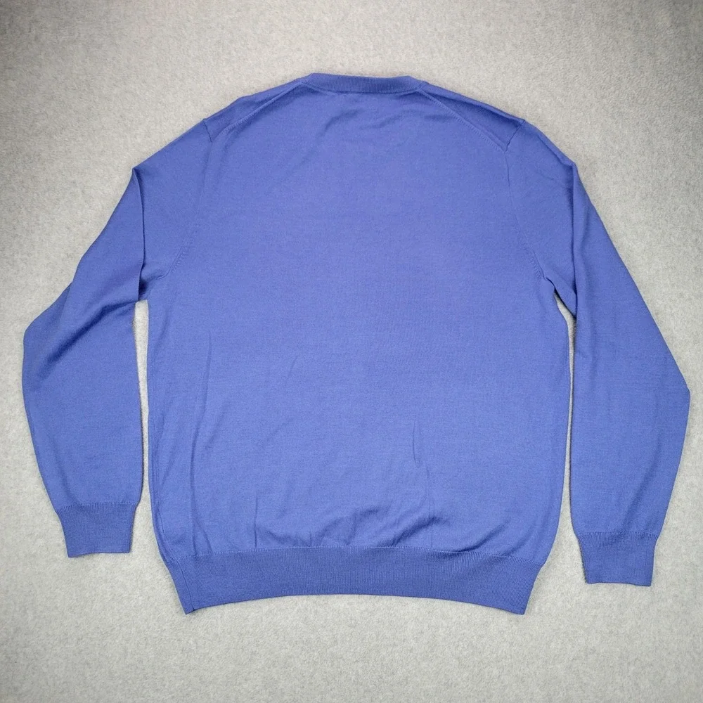 Polo Golf Ralph Lauren Sweater Mens L Blue Merino Wool Crewneck Ivy Golf Club 2